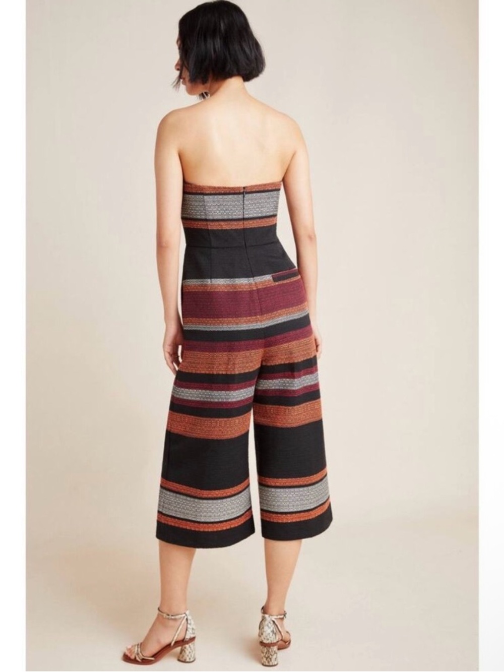 ANTHROPOLOGIE Corey Lynn Calter NWT Nina Cropped Jumpsuit Tapestry Stripe Size 2 - Picture 2 of 5